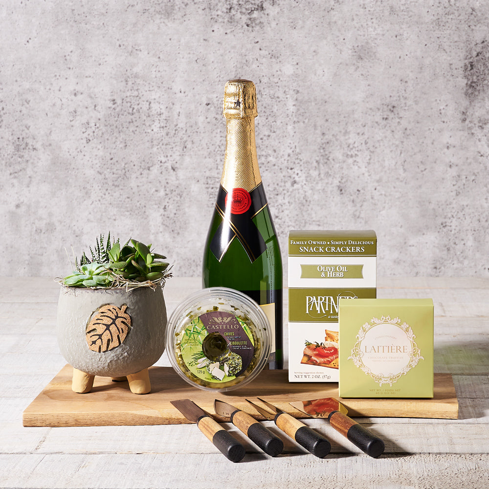 A Special Day Celebration Gift Board, Champagne Gift Baskets, Cheese Gift Baskets, Gourmet Gift Baskets, Chocolates, Crackers, Cheese Knives, Canada Delivery